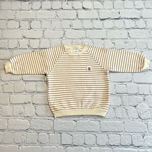 Zara baby, toddler stripped ecru & brown sweatshirt 18-24m
